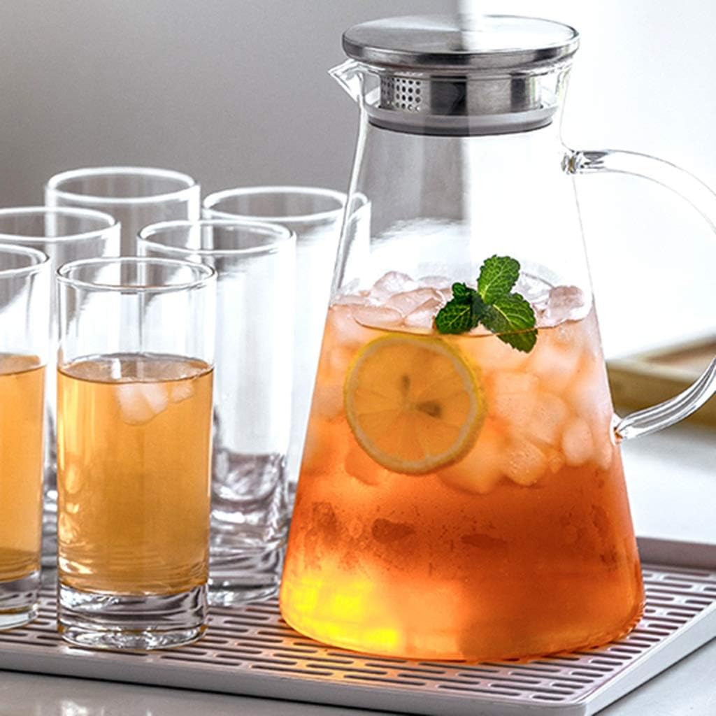 Glass Water Jug with a steel Lid (1.8 Ltr) (1 Pcs)
