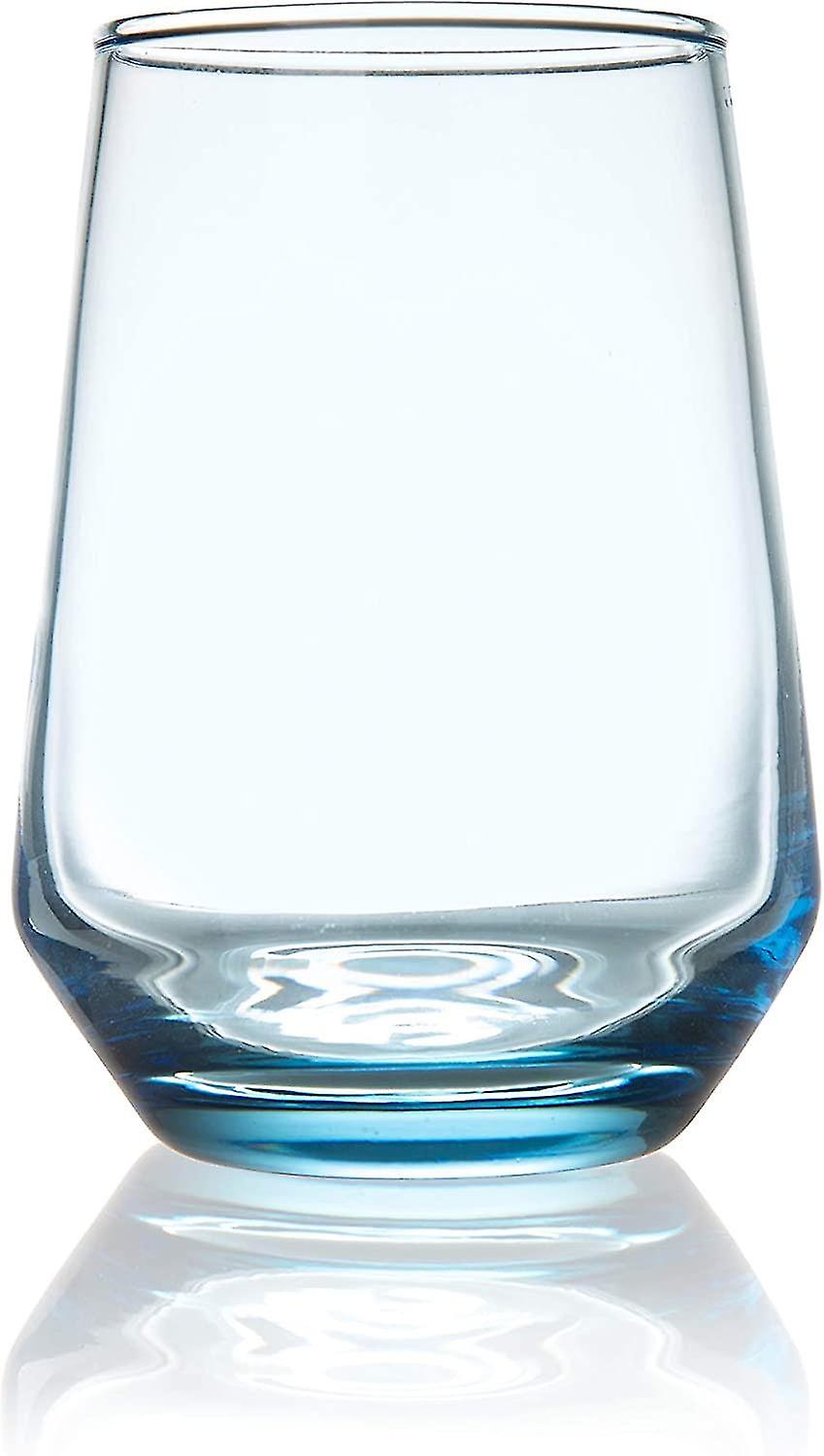 CRISTAL CLEAR BLUE WHISKY GLASS -370ML(Pack Of 6)