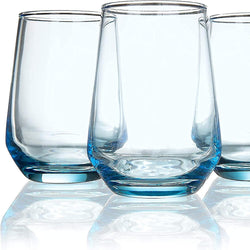 CRISTAL CLEAR BLUE WHISKY GLASS -370ML(Pack Of 6)