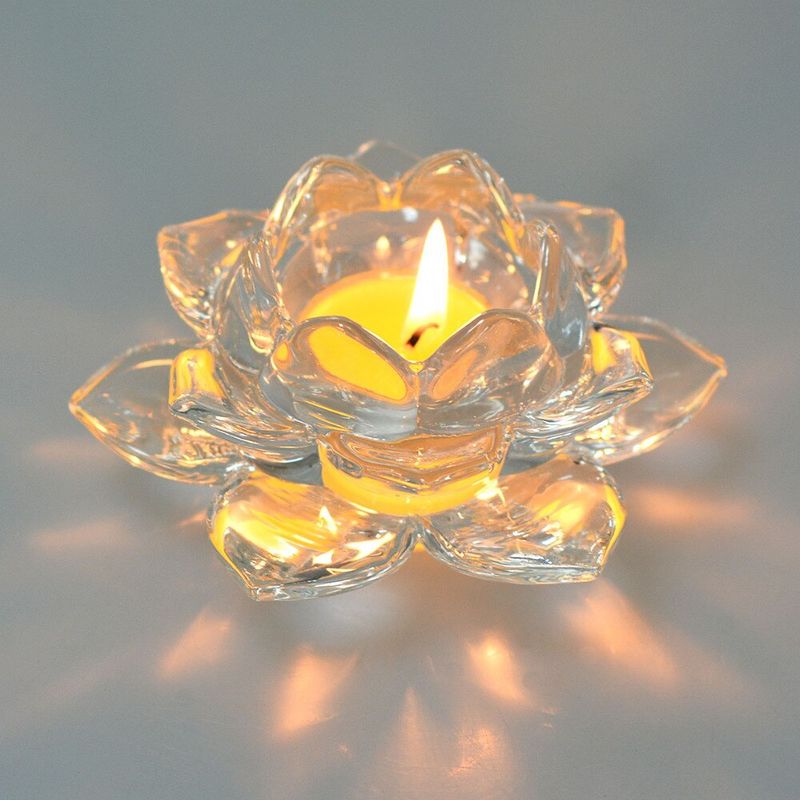 Crystal Lotus Candle Tealight Holders (Pack Of 6)