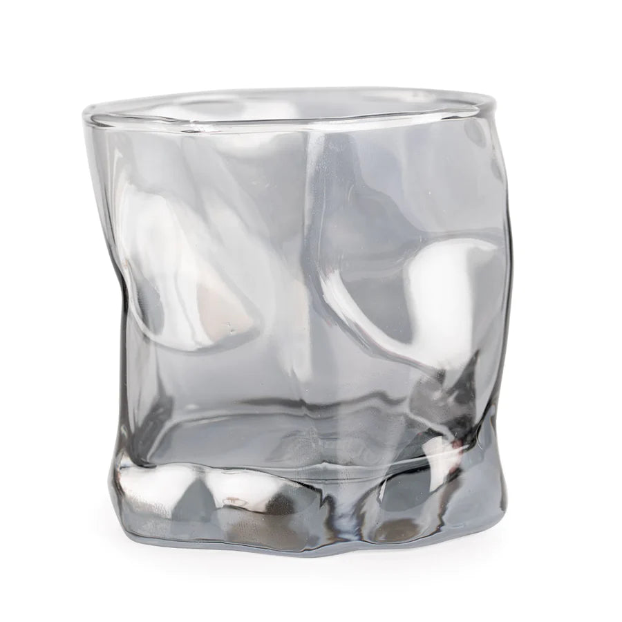 Crystal Black Uneven Whiskey Glass - 310ML(Pack Of 6)