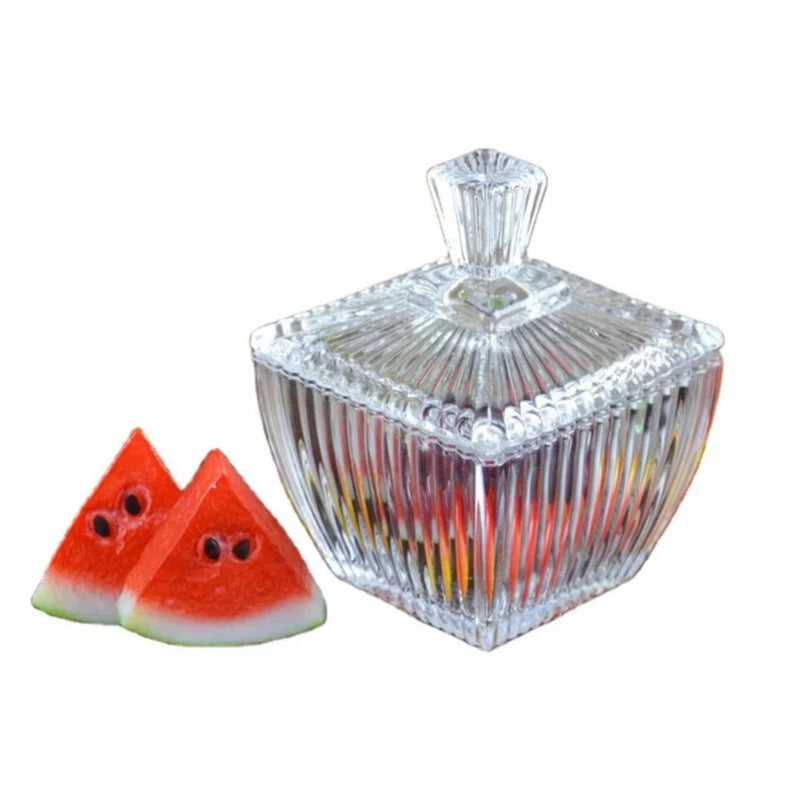 Crystal Glass Transparent Bowl with Lid (1Pcs)