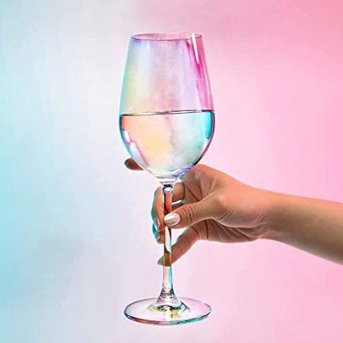 Rainbow Crystal Wine Glass - 400ML (Pack Of 6)