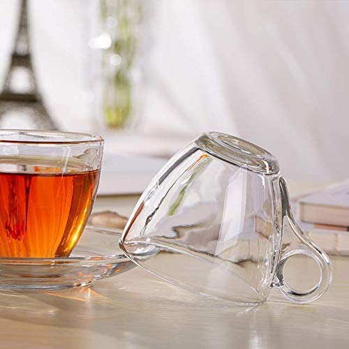 Buy Transparent Oval Shape Square Crystal Clear Toughened Glass Tea Cup  with Convenient Solid Handle-150ML Online in India – Skyborn