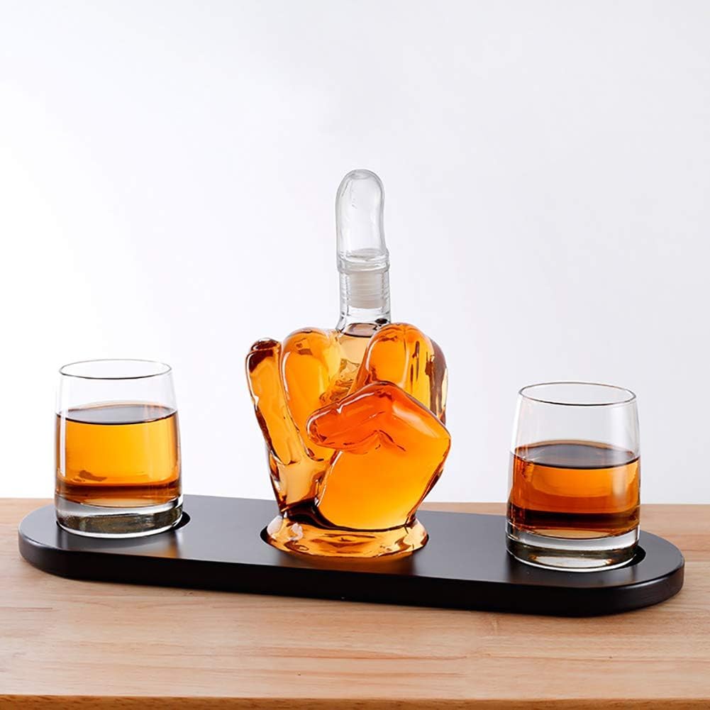 Middle Finger Decanter Set with 2 Glasses - 1000ML