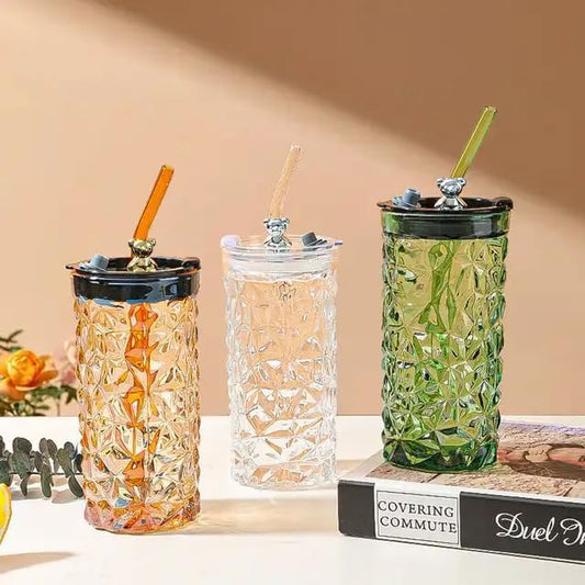 Diamond Cut Glass Tumbler - 470ML (1 Pcs)