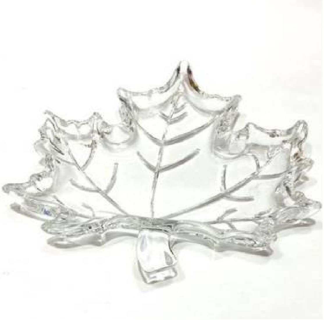 Crystal Clear Leaf Shape Plate Glass Tray (1 Pcs)