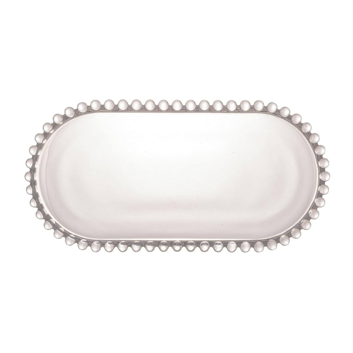 Pearl Modern Crystal Clear Oval Shape Plate Glass Tray (1Pcs)