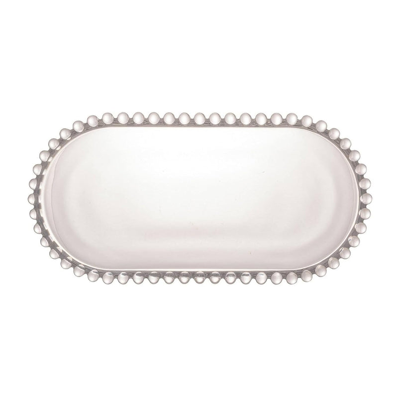 Pearl Modern Crystal Clear Oval Shape Plate Glass Tray (1Pcs)