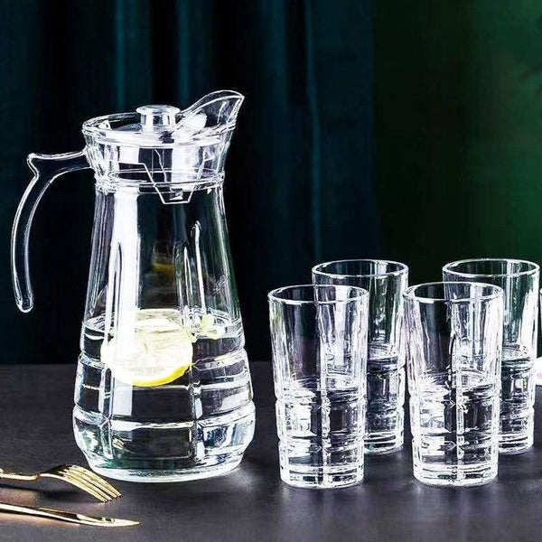 Transparent Crystal Clear  Glass Water Jug with Lid 1.8 L