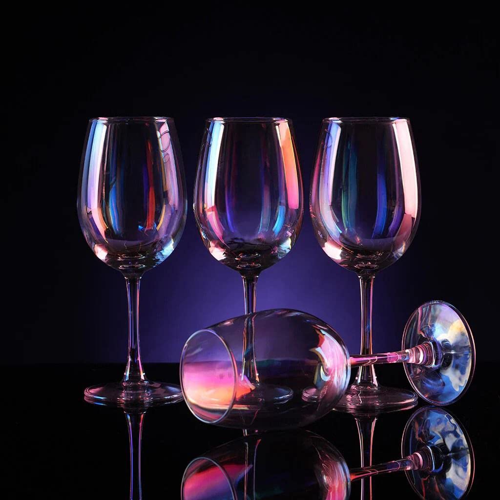 Rainbow Crystal Wine Glass - 400ML (Pack Of 6)