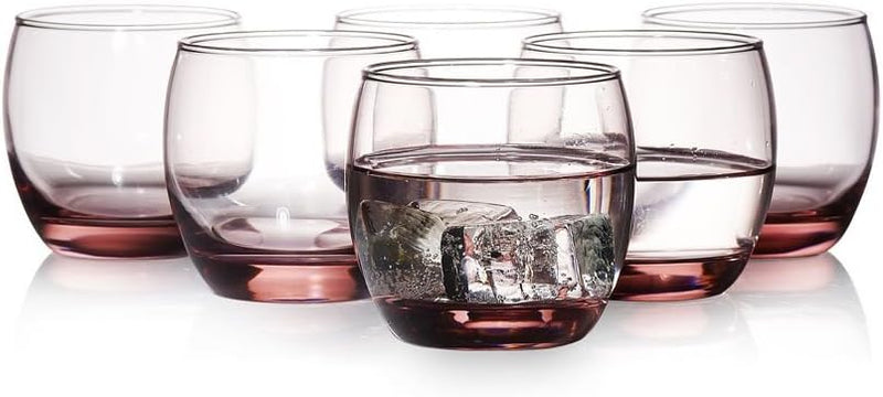 Tumbler Water Juice Glasses, Pink - 190ML (Pack Of 6)