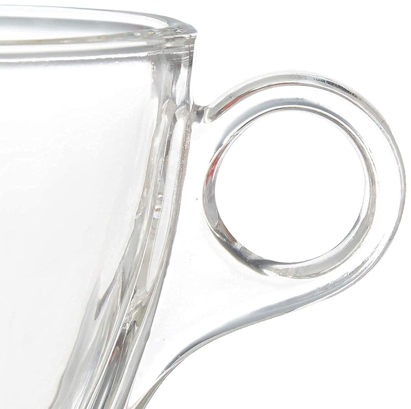 Round Glass Tea/Coffee Cup with Saucer - 150ML (Pack Of 6)