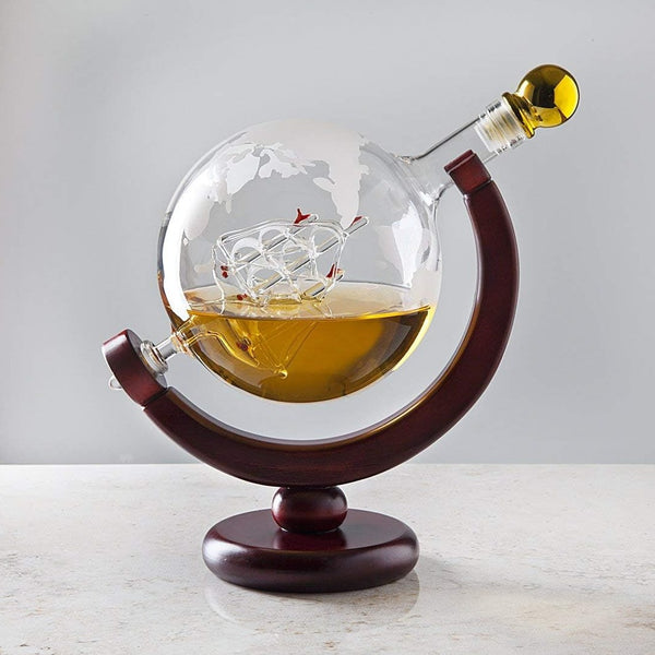 Single Handcrafted -Globe Whiskey or Wine Decanter - 850ml