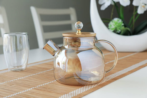Borosilicate 1 LTR Glass Tea Pot