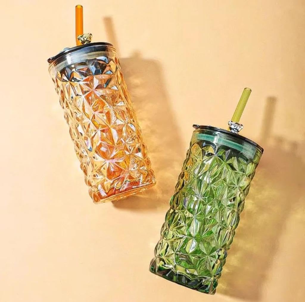 Diamond Cut Glass Tumbler - 470ML (1 Pcs)