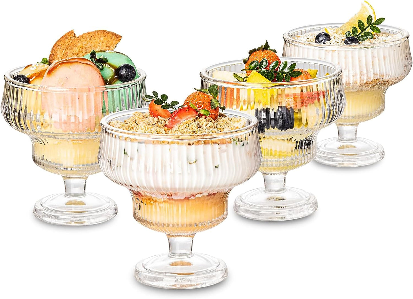 Crystal Ice-Cream Sundae Glass Bowl - 300ML (Pack Of 6)