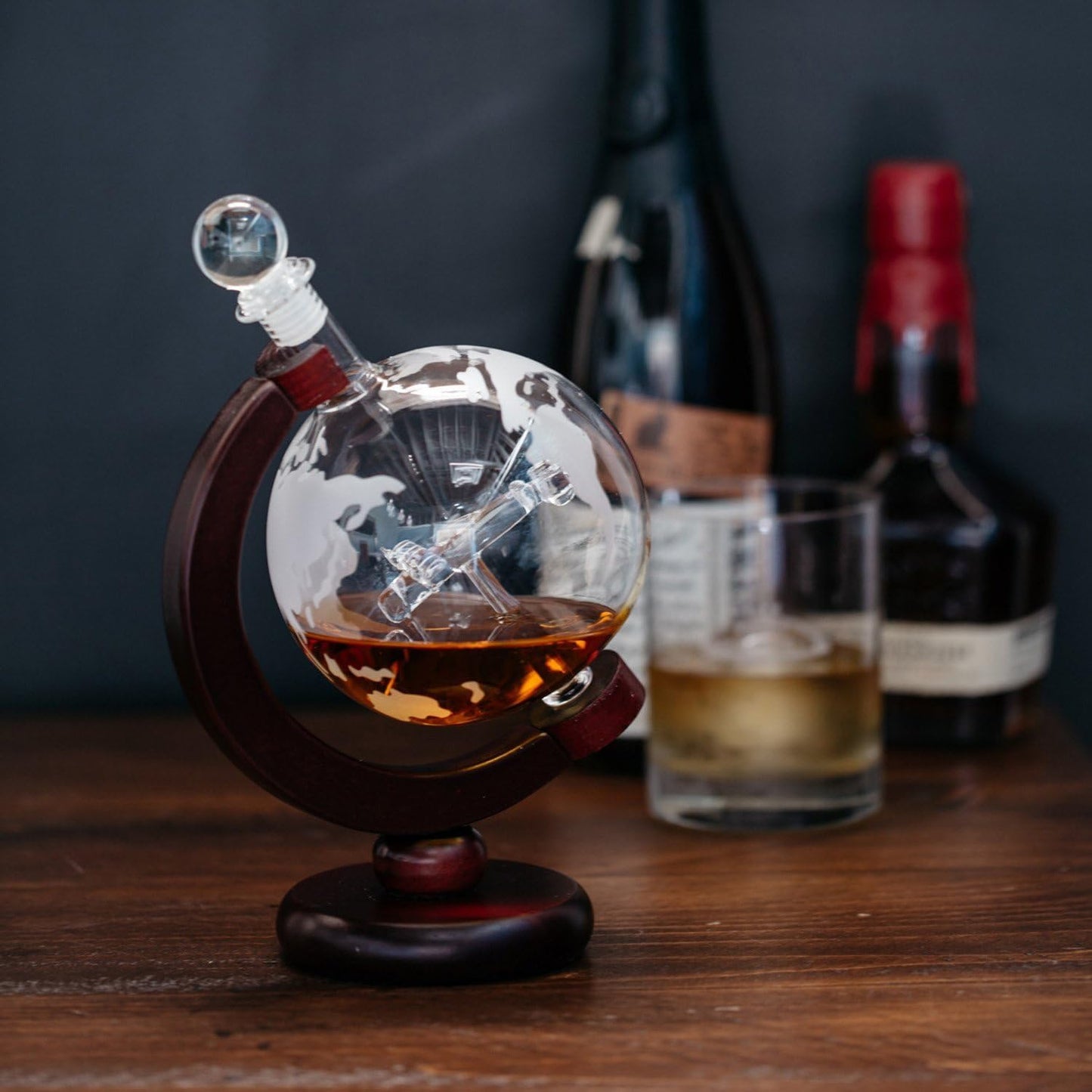 Single Handcrafted -Globe Whiskey or Wine Decanter - 850ml