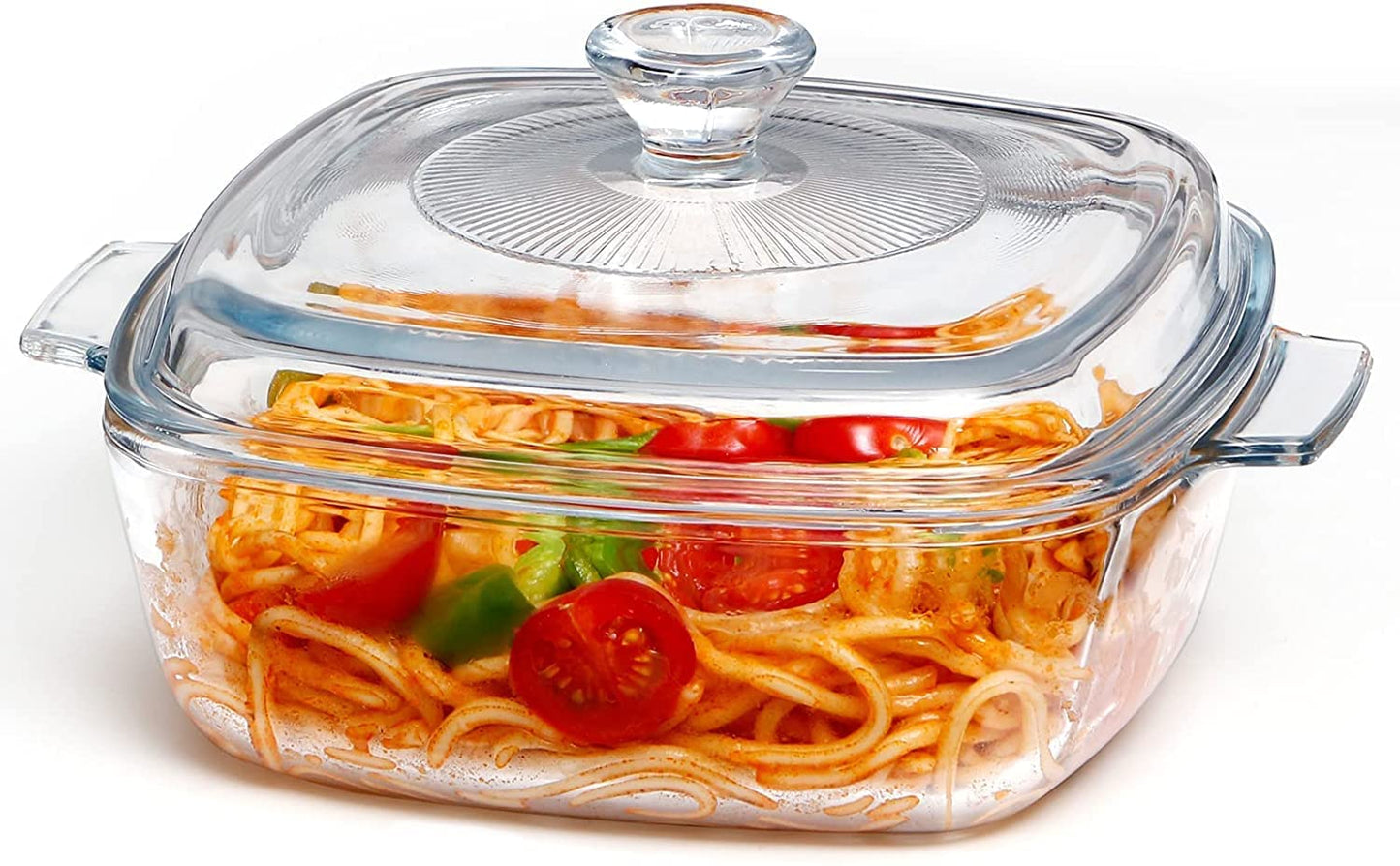 Square Glass Casserole Bowl with Lid - 1000ML