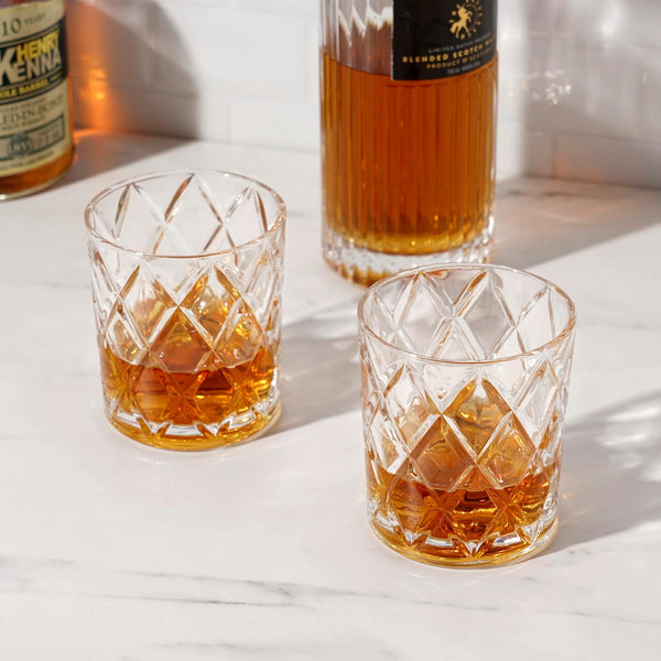 Crystal Rocks Whiskey Glasses - 320ML(Pack Of 6)