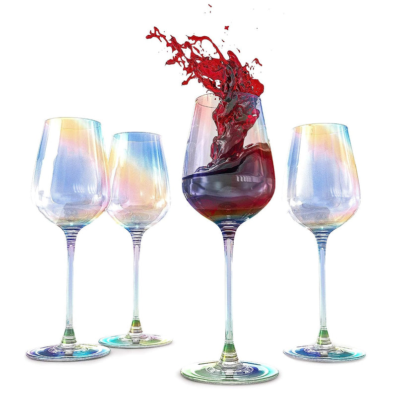 Rainbow Crystal Wine Glass - 400ML (Pack Of 6)