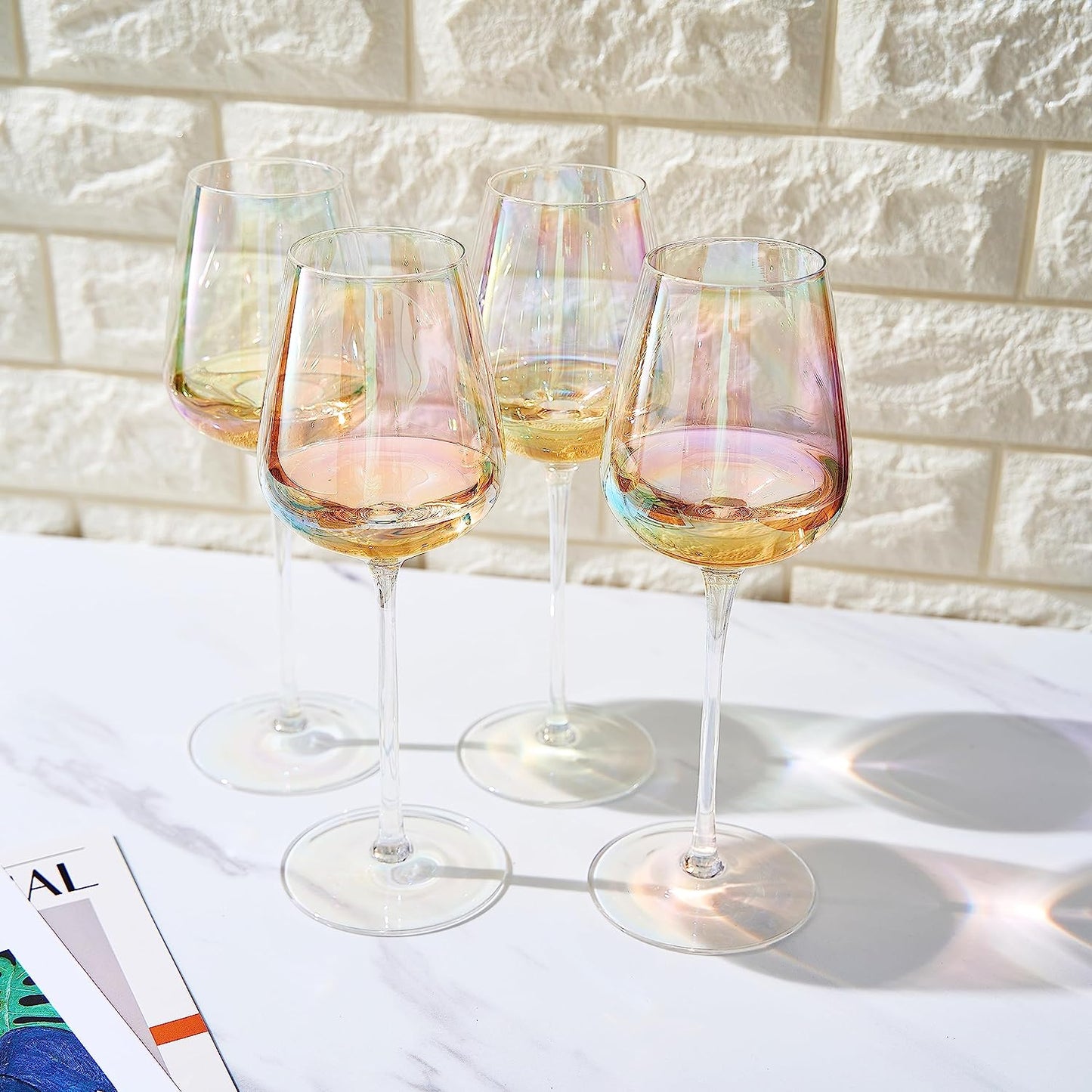 Rainbow Crystal Wine Glass - 400ML (Pack Of 6)