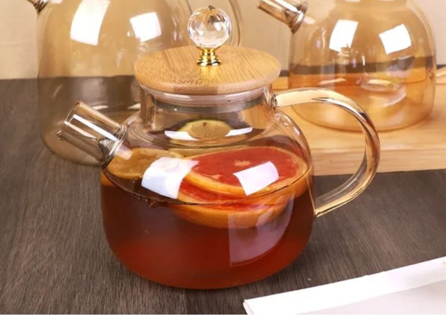 Borosilicate 1 LTR Glass Tea Pot