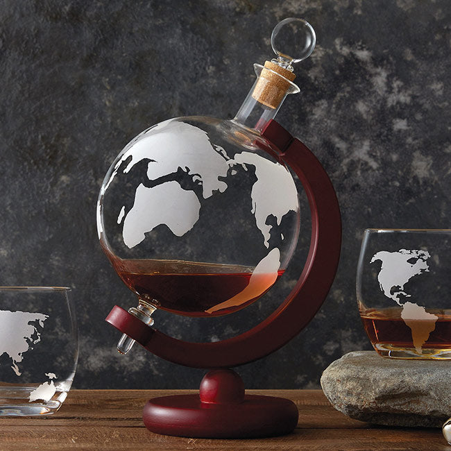 Single Handcrafted -Globe Whiskey or Wine Decanter - 850ml