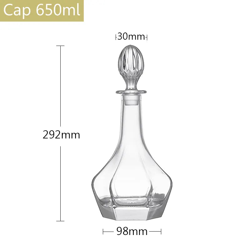 Classical Crystal Round Whiskey Decanter - 1 Pcs (650ML)