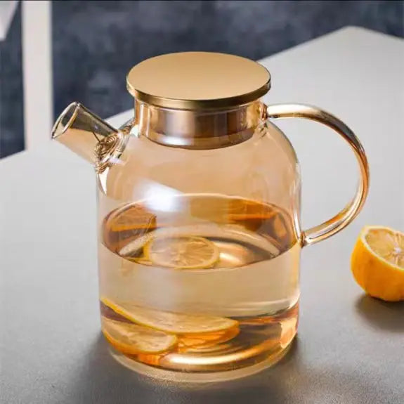 Glass Water Pitcher with Lid, Glass Water Kettle - 1800 ml