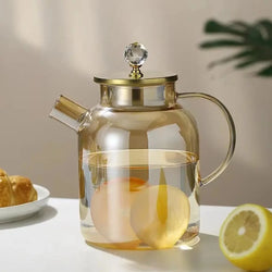 Glass Water Pitcher with Lid, Glass Water Kettle - 1800 ml