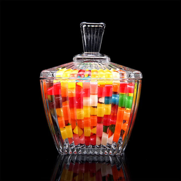 Crystal Glass Transparent Bowl with Lid (1Pcs)
