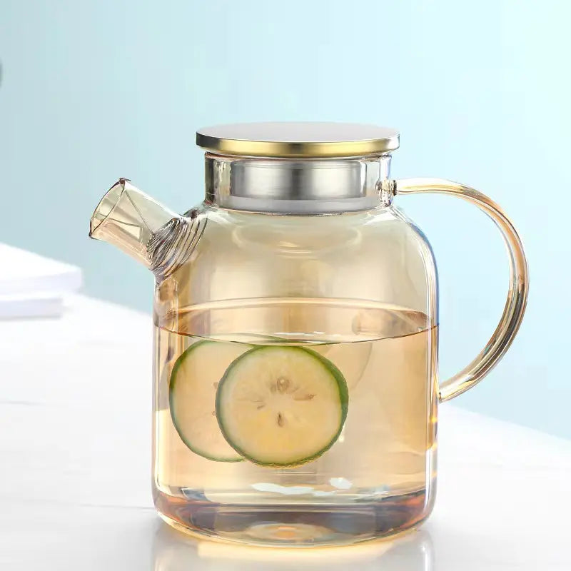 Glass Water Pitcher with Lid, Glass Water Kettle - 1800 ml