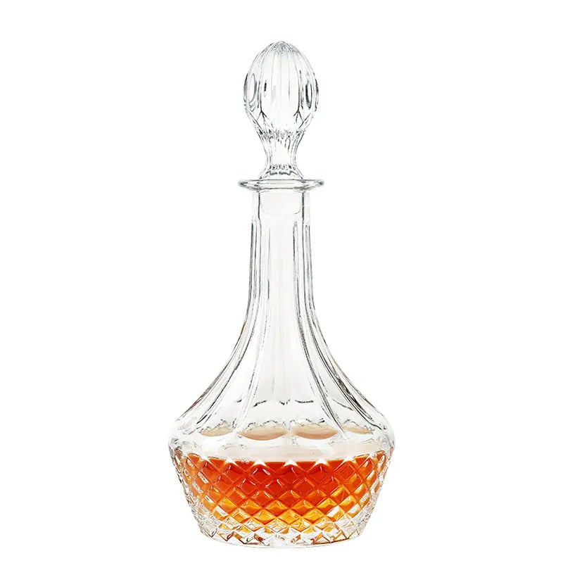 Single Classical Round Crystal Whisky Decanter - 1000ML