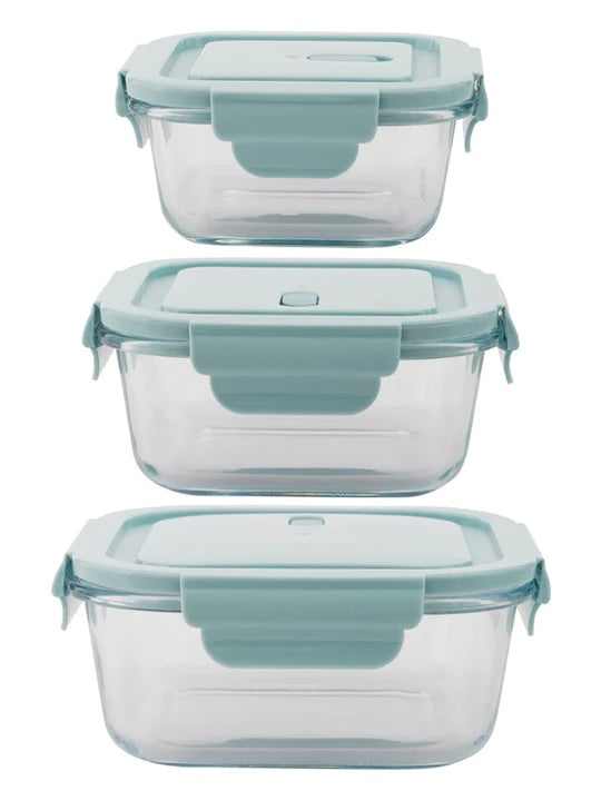 SKYBORN Glass Container with Airtight Lid Set of 3