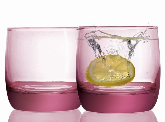 Tumbler Water Juice Glasses, Pink - 190ML (Pack Of 6)