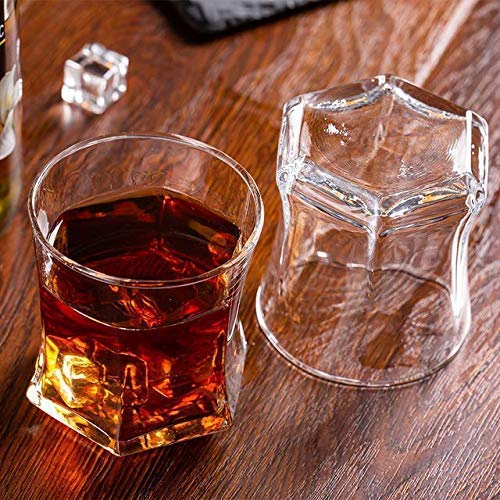 Old Fashioned hexagon Whiskey Glass - 340ML(Pack Of 6)