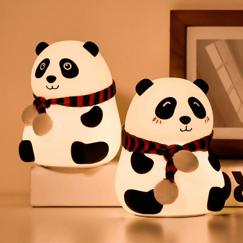 Cute Cartoon Panda Silicone Lamp with Touch Sensor