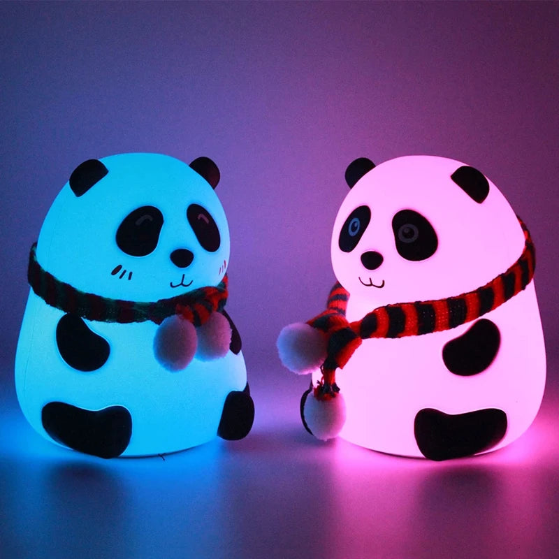 Cute Cartoon Panda Silicone Lamp with Touch Sensor