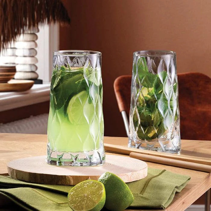 Foliage Glass Tumbler - 550ML (Pack Of 6)