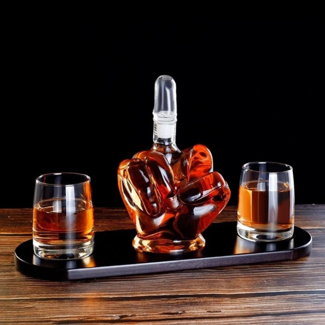 Middle Finger Decanter Set with 2 Glasses - 1000ML