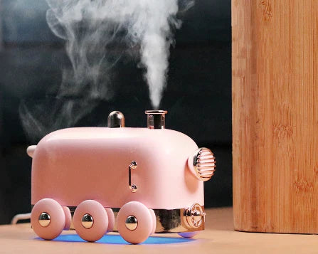 Mini Train USB Humidifier, Mini Personal Portable Small Humidifier with LED Light