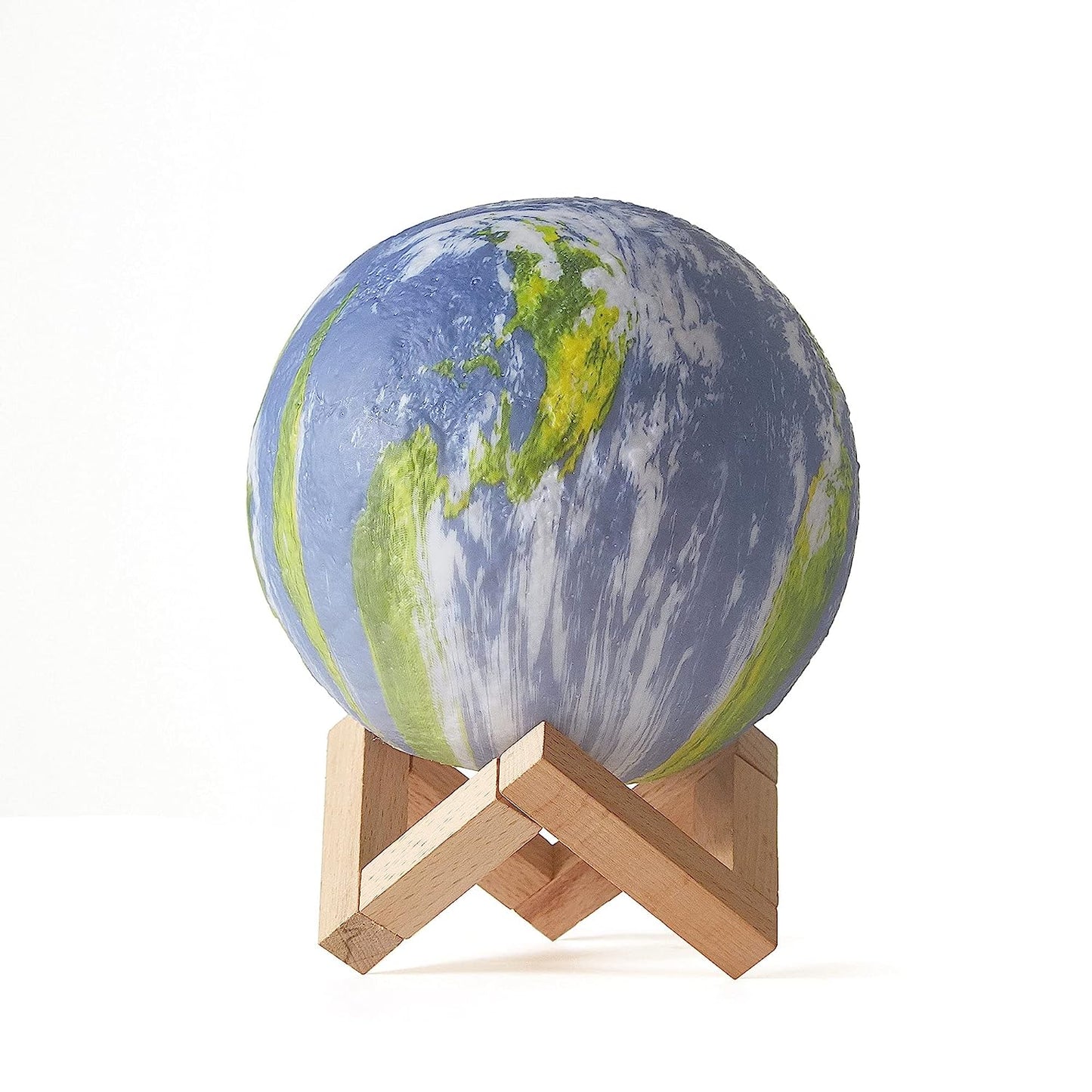 16 Colors LED Lamp, 3D Earth Lamp with Wood Stand - Skyborn