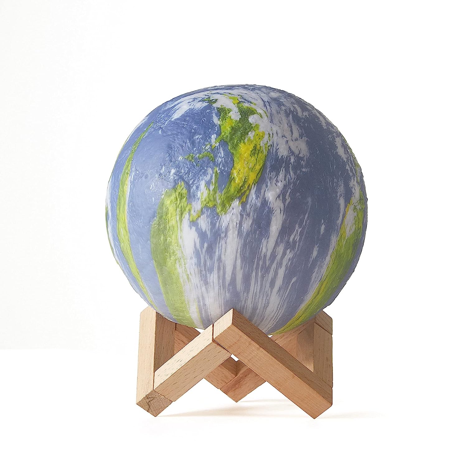 16 Colors LED Lamp, 3D Earth Lamp with Wood Stand - Skyborn