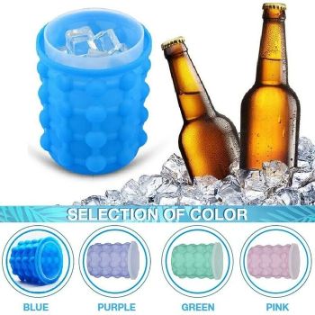 2 in 1 Silicone Ice Bucket & Ice Mold with Lid Pack Of 1 - Skyborn