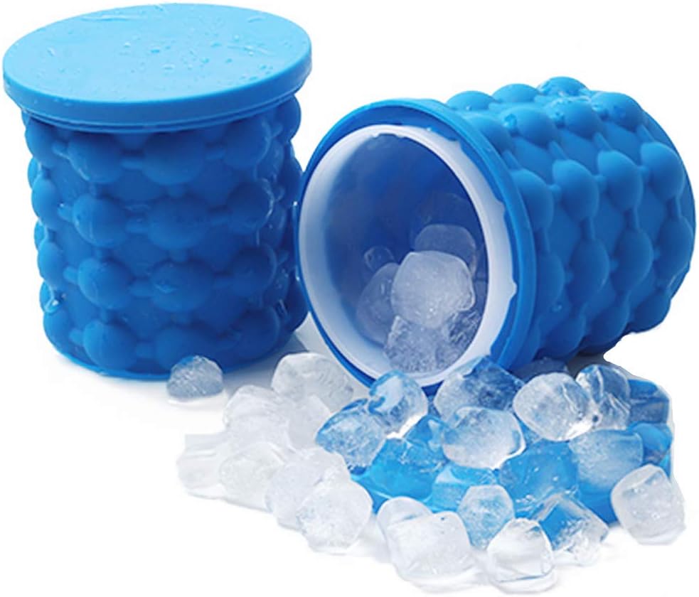 2 in 1 Silicone Ice Bucket & Ice Mold with Lid Pack Of 1 - Skyborn