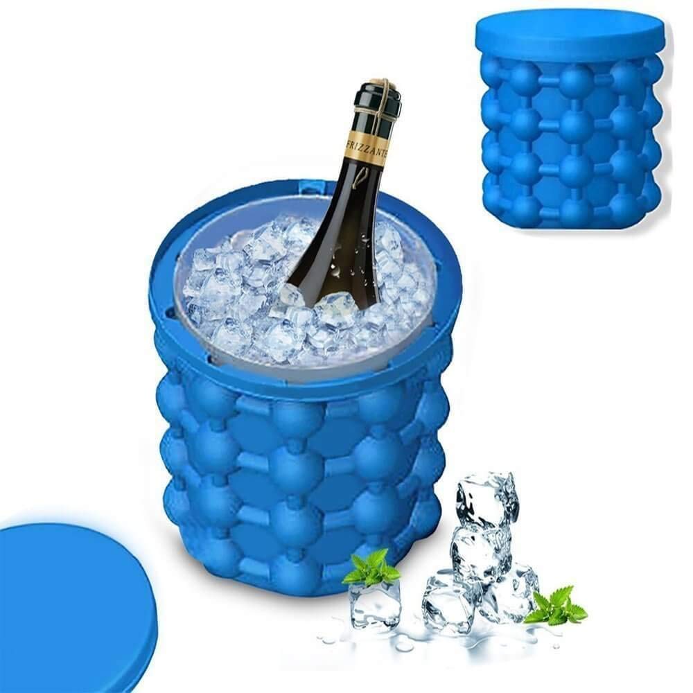 2 in 1 Silicone Ice Bucket & Ice Mold with Lid Pack Of 1 - Skyborn