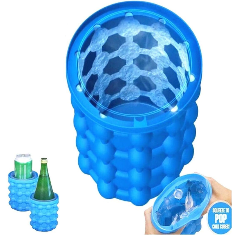 2 in 1 Silicone Ice Bucket & Ice Mold with Lid Pack Of 1 - Skyborn