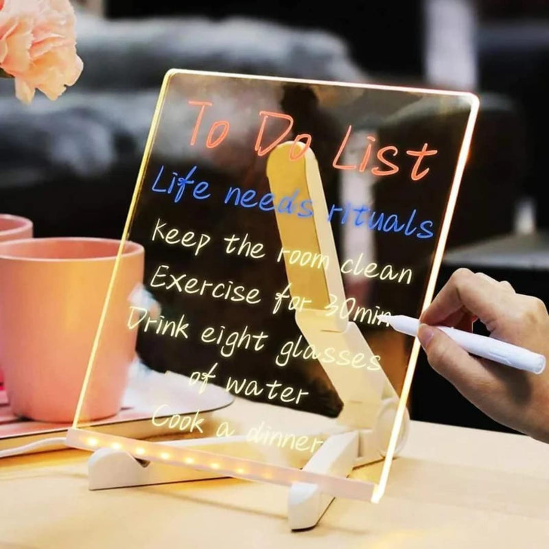 3D Acrylic Led Note Board with Writing lamp - Skyborn