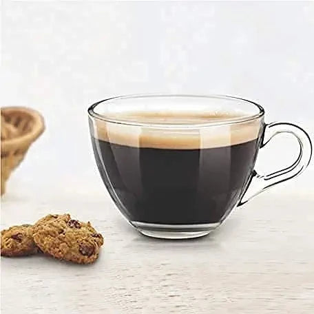 Italian Design Glass Tea and Coffee Cup 210 ml - Set of 6